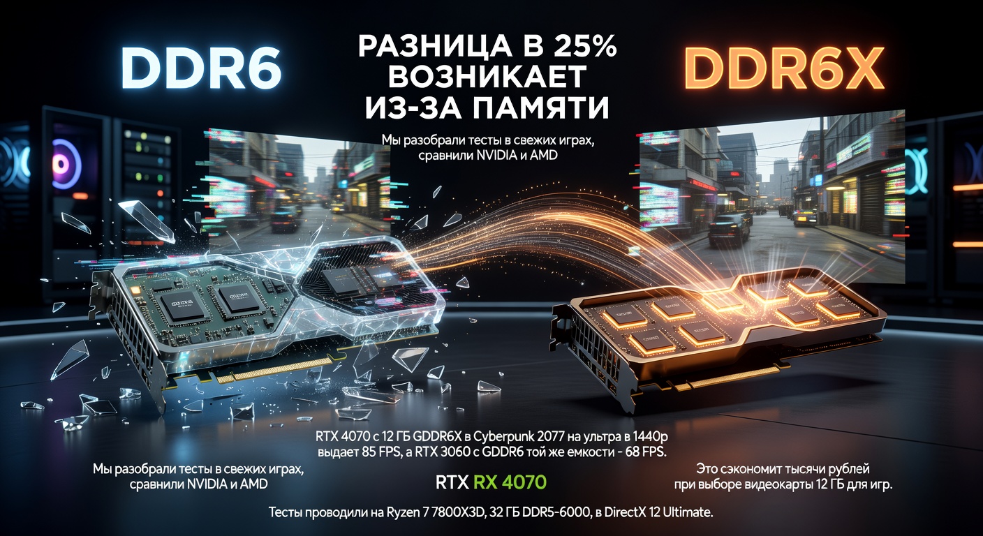 Видеокарта 12 ГБ DDR6 vs DDR6X: разница и где она важна — практический разбор с тестами в актуальных играх