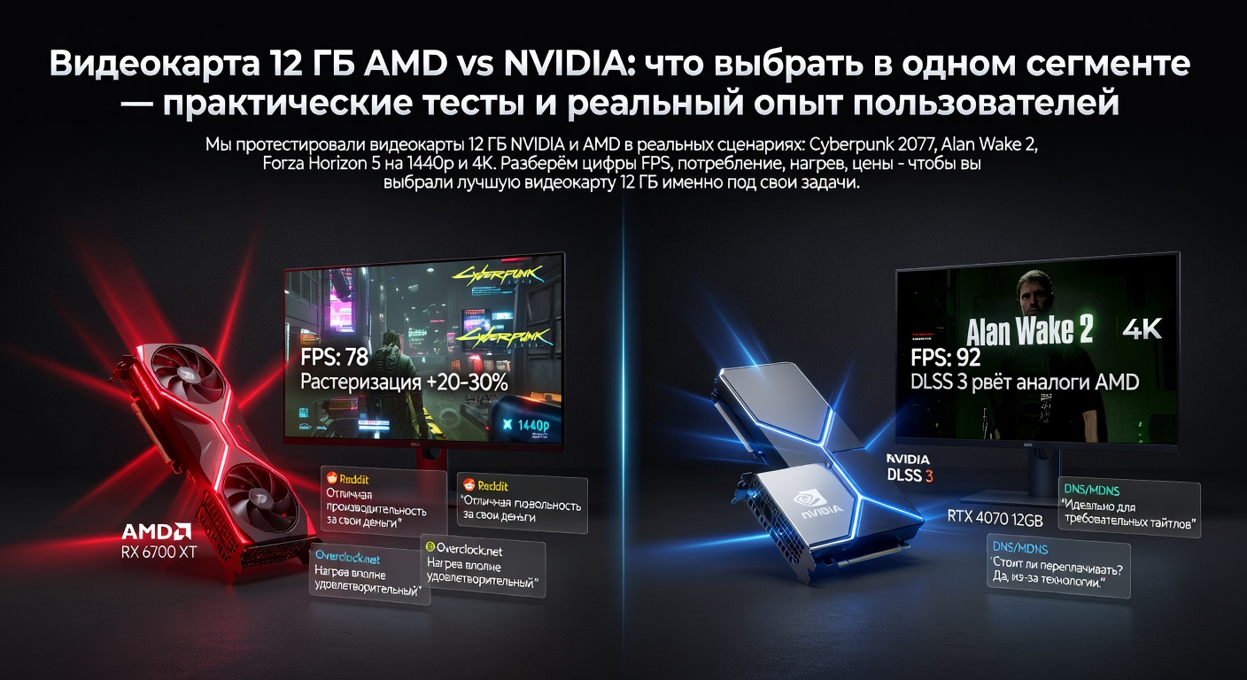 Видеокарта 12 ГБ AMD vs NVIDIA: что выбрать в одном сегменте — практические тесты и реальный опыт пользователей